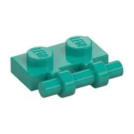 Plate Special 1 x 2 Side Handle [Free Ends] / Dark Turquoise