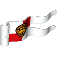 Lego Duplo Flag Wavy 2 x 5 without Slits with Lion with Crown Print