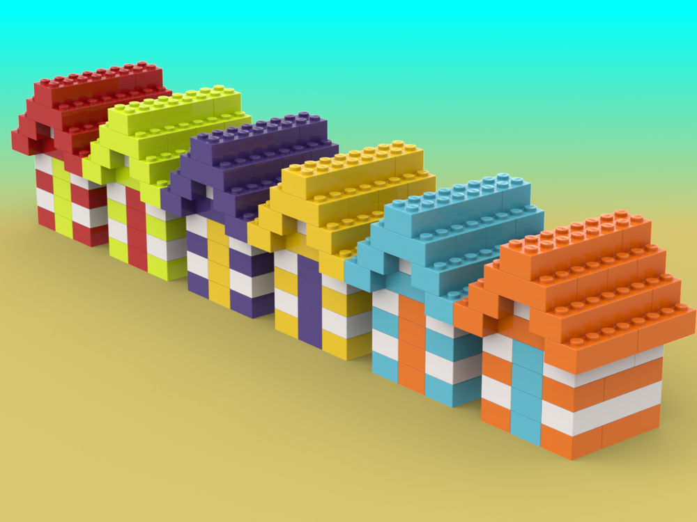 Lego Colour Theory Beach Huts