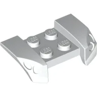 Mudguard 2 x 4 with Molded Headlights / White