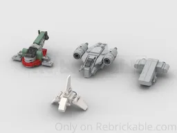 Slave 1, Razor Crest, Imperial Lambda Class Shuttle, Imperial Dropship (Microsize)