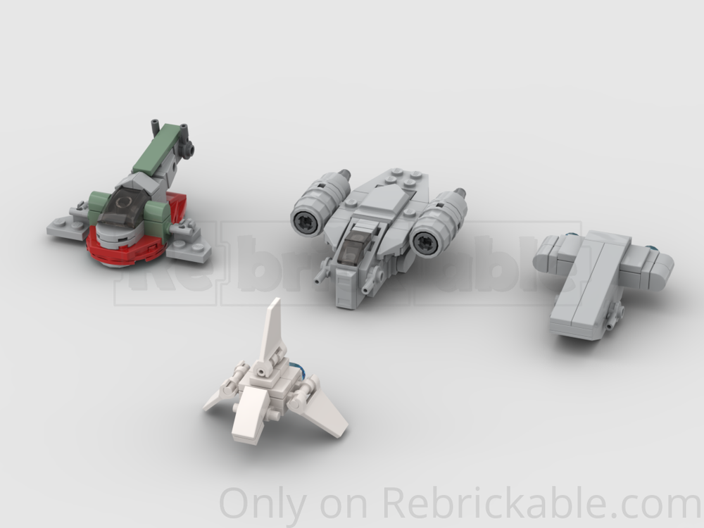 Lego Slave 1, Razor Crest, Imperial Lambda Class Shuttle, Imperial Dropship (Microsize)