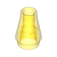 Cone 1 x 1 [No Top Groove] / Trans-Yellow