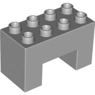 Lego Duplo Brick 2 x 4 x 2 with 2 x 2 Square Arch / Light Bluish Gray