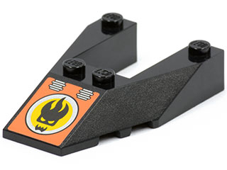Lego Wedge 6 x 4 Cutout with Stud Notches with Agents Villain Logo Pattern (Sticker) - Set 8631