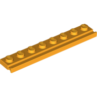 Lego Plate Special 1 x 8 with Door Rail / Bright Light Orange