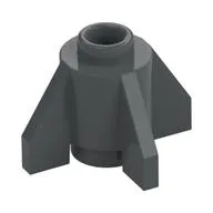 Brick Round 1 x 1 with Fins, Open Stud / Dark Bluish Gray