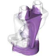 Lego Lower Body, Ghost with Marbled Medium Lavender Pattern / Trans-Clear