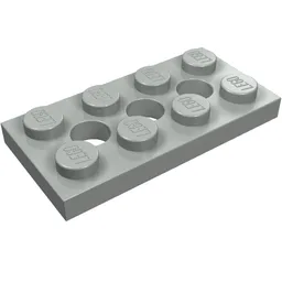 Technic Plate 2 x 4 [3 Holes] / Light Gray