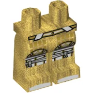 Hips and Pearl Gold Legs with White Belt, Knee Armor, Sandals / Pearl Gold