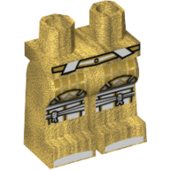 Lego Hips and Pearl Gold Legs with White Belt, Knee Armor, Sandals / Pearl Gold