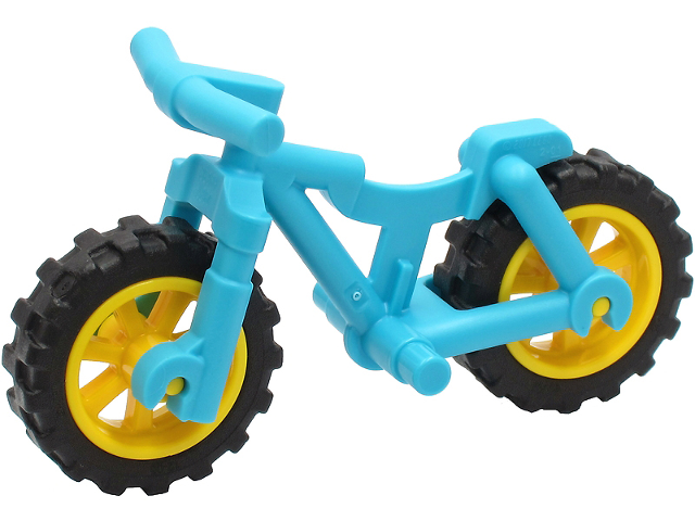 Lego Bicycle Heavy Mountain Bike with Handlebars with Yellow Wheels and Black Tires (36934 / 50862 / 50861)