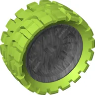 Wheel 72 x 34 with Lime Tire 94 x 40 Balloon Offset Tread / Pearl Dark Gray
