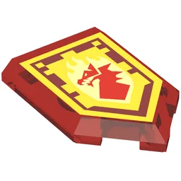 Tile Special 2 x 3 Pentagonal with Nexo Power Shield Print - Rushing Strike / Trans-Red