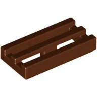 Tile Special 1 x 2 Grille with Bottom Groove / Reddish Brown