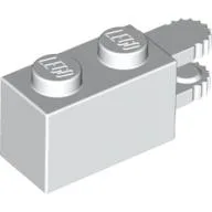 Hinge Brick 1 x 2 Locking with 2 Fingers Horizontal End, 9 Teeth / White