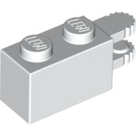 Lego Hinge Brick 1 x 2 Locking with 2 Fingers Horizontal End, 9 Teeth / White