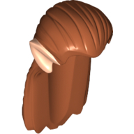 Lego Hair Long Straight with Light Nougat Elf Ears Print / Dark Orange