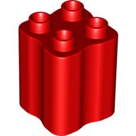 Lego Duplo Brick 2 x 2 x 2 with Indented Sides (Tree Trunk) / Red