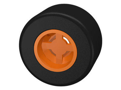 Lego Wheel 8mm D. x 9mm for Slicks, Hole Notched for Wheels Holder Pin with Black Tire Smooth Small Wide Slick (30027b / 30028)