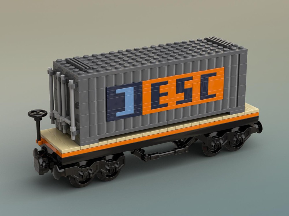 Lego Flatbed Car (24L) + Cargo Container