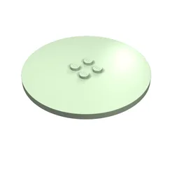 Plate Special Round 8 x 8 with 2 x 2 Center Studs with Groove / Light Green