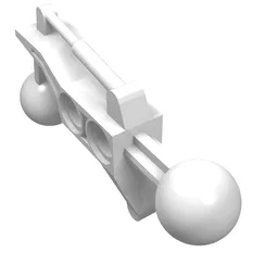 Large Figure Skeletal, Limb, Angular, 2 x 7 with 2 Ball Joints / White