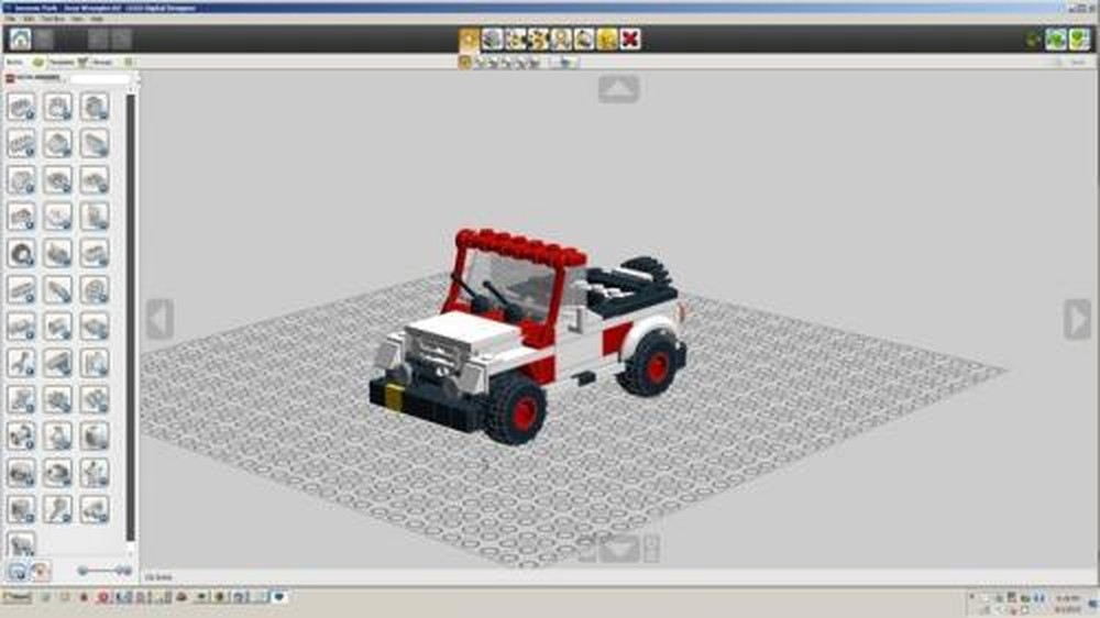Lego 1993 Jeep Wrangler Sahara flat-top - Jurassic Park #JP-10