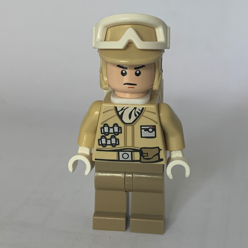 Lego Rebel Trooper in Hoth Uniform, Tan Hat, Orange Chin Line