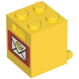 Box 2 x 2 x 2 [Solid Studs] with Mailbox Print / Yellow