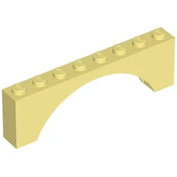 Brick Arch 1 x 8 x 2 / Light Yellow