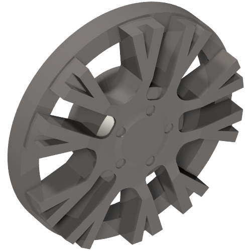 Lego Wheel Cover 10 Spoke Y Shape - for Wheel 18976 / Dark Bluish Gray