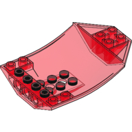 Lego Brick Wedged, Curved Inverted 8 x 6 x 2 Cockpit / Trans-Red