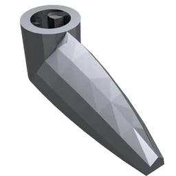 Technic Tooth 1 x 3 with Axle Hole [Rounded Underside] / Metallic Silver