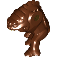 Lego Creature Body Part, Rancor Body with Black Eyes Print / Reddish Brown