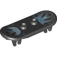 Sports Skateboard with Trolley Wheel Holders with Blue and White Print