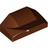 Lego Brick Wedged, Curved 1 x 2 x 2/3 No Studs, Wing End / Reddish Brown