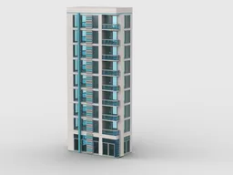 Blue and White Skyscraper