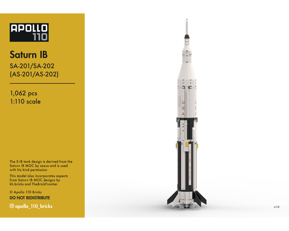 Lego Saturn IB – AS-201/AS-202 [1:110 scale]