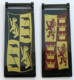 Flag 7 x 3 with Bar Handle with HP Hufflepuff Banner / Gryffindor Banner Pattern (Stickers) - Set 75954
