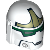 Lego Helmet Mandalorian with Holes, Jaw and Dark Green and Olive Green Print