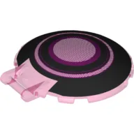 Dish 6 x 6 Inverted - No Studs with Handle with Black and Dark Purple Circles, Cockpit Print / Trans-Dark Pink
