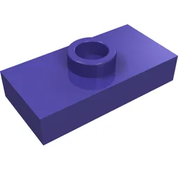 Plate Special 1 x 2 with 1 Stud without Groove (Jumper) / Dark Purple