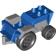 Lego Duplo Tractor with Light Bluish Gray Engine and Fenders / Blue