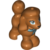 Lego Animal, Dog, Poodle with Medium Blue Ribbon / [No Color/Any Color]