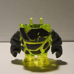 Body Rock Monster - Torso/Legs with Dark Bluish Gray Arms Assembly / Trans-Neon Green