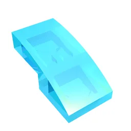 Brick Curved 2 x 1 No Studs [1/2 Bow] / Trans-Light Blue