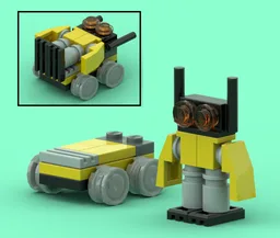 mini robot and carrier truck from LEGO Creator set 31041: Construction Vehicles