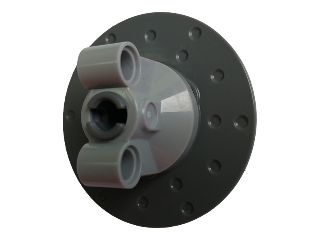 Lego Technic, Steering Axle with 2 Pin Holes with Dark Bluish Gray Brake Rotor 3 Pin Holes Round (11950 / 35189)