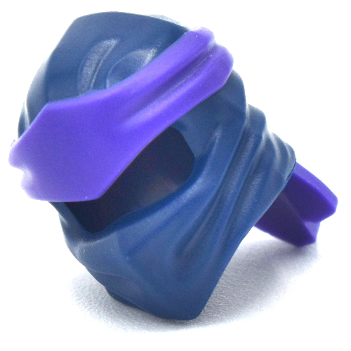 Lego Wrap with Long Back Knot, Dark Purple Band Pattern / Dark Blue